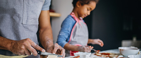 Family preparing food.