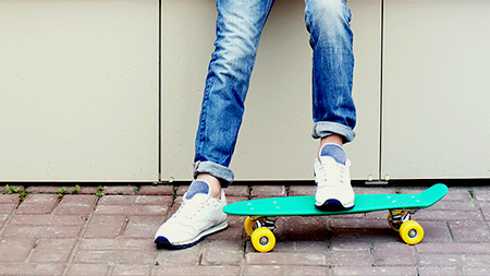 Boy on skateboard.