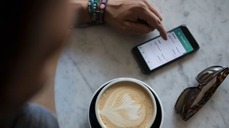 Cappuccino and phone.